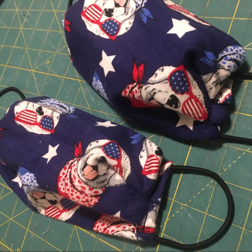 2 golden retriever face mask with filter pocket